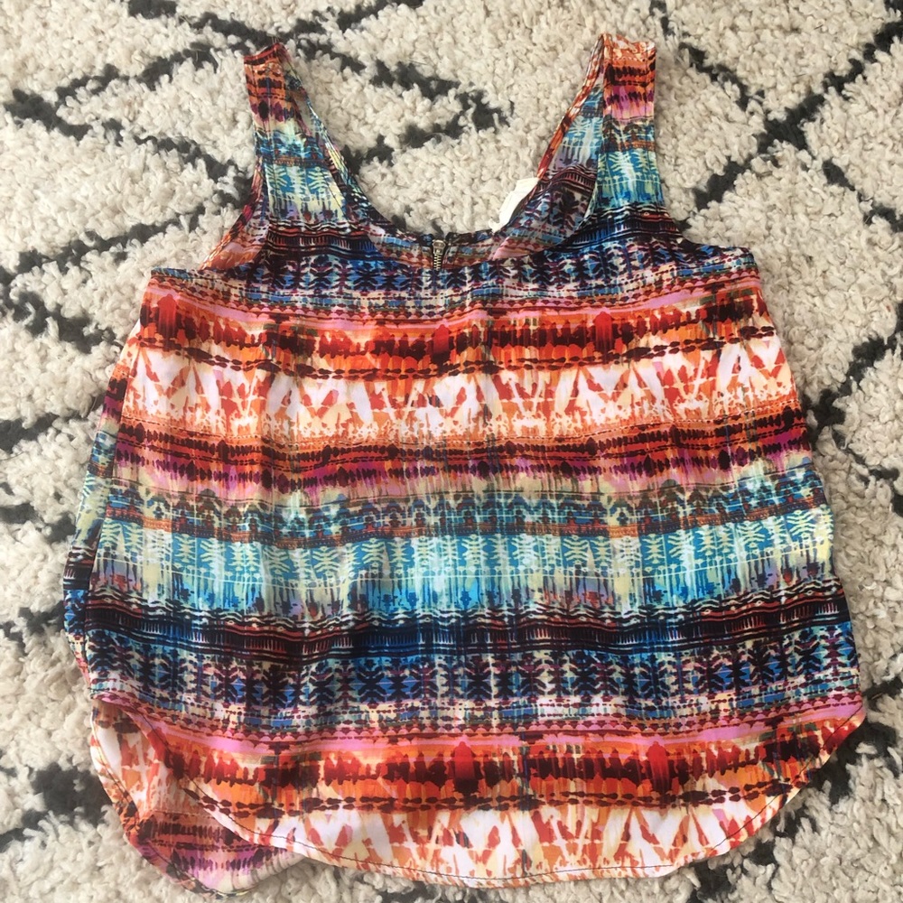 Pink Rose Chiffon tank top — Size Medium